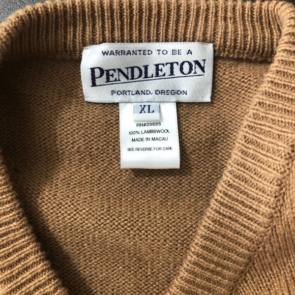 Pendleton Cardigan Tan with Gold Buttons - Picture 3 of 8